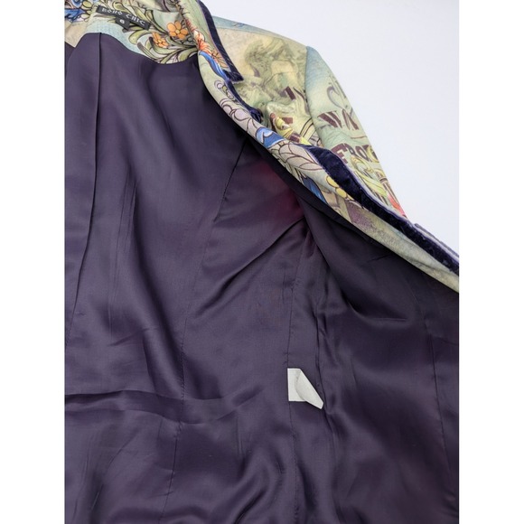 BOHO CHIC Tattoo Floral Lace Up Blazer Jacket Women Size 6 - Picture 11 of 16